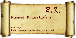 Rummel Krisztián névjegykártya